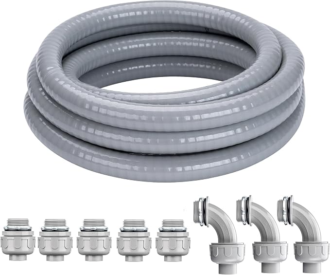 2 Inch 25 FT Liquid-Tight Conduit and Connector Kit | Non Metallic Flexible by ProfessionalBrand