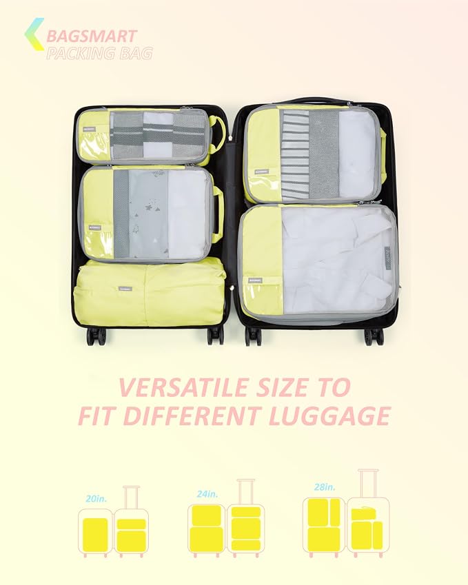 BAGSMART 6 Set /4 Set/2 Set Compression Packing Cubes - Image 3