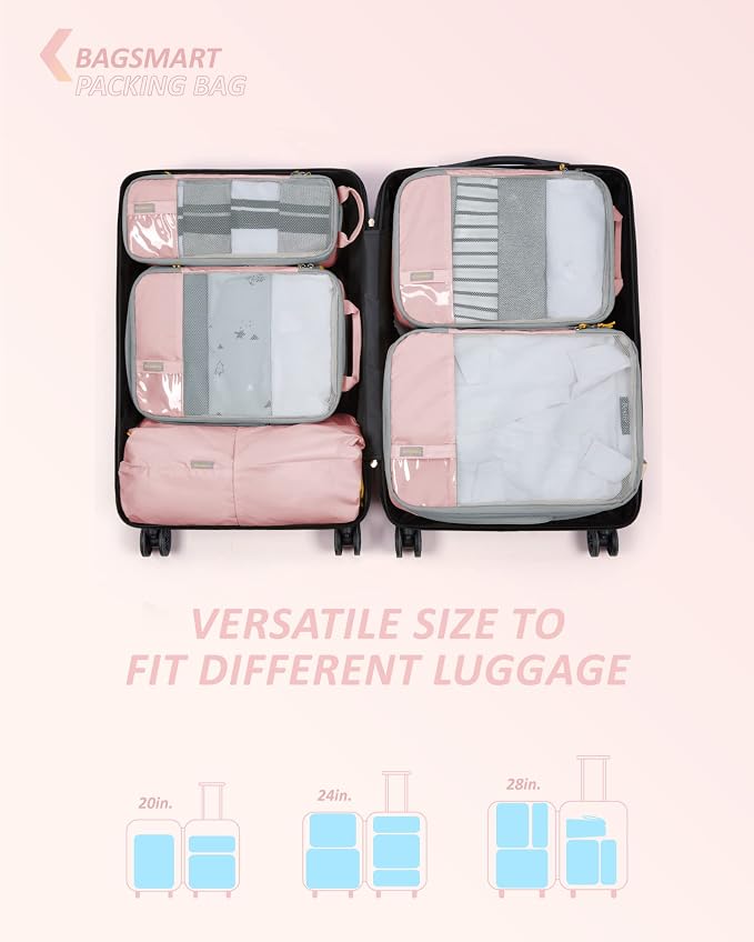 BAGSMART 6 Set /4 Set/2 Set Compression Packing Cubes - Image 3