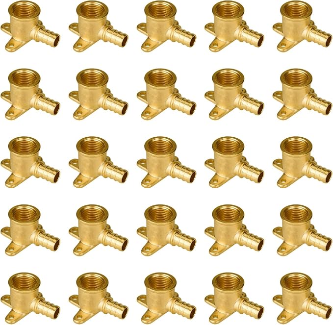 25-Pack 1/2 Inch PEX Drop Ear Elbow | Brass by SUNGATOR