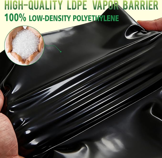 10 Mil 5 FT X 100 FT Plastic Sheeting Heavy Duty Thick LLDPE Black - Image 3