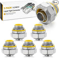 Gisafai 5 Pcs Liquid Tight Connector Straight Insulated Zinc Die Cast Metal by Gisafai