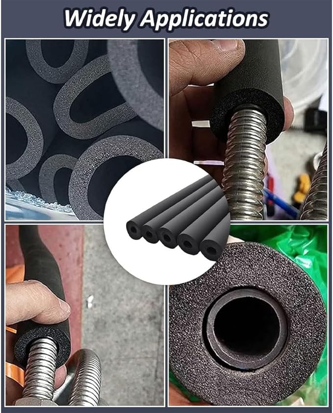 2pcs Pipe Insulation Foam Tube7/8 ID*3/8" TH-6Ft Foam Tubing Black Pipe Cover - Image 7