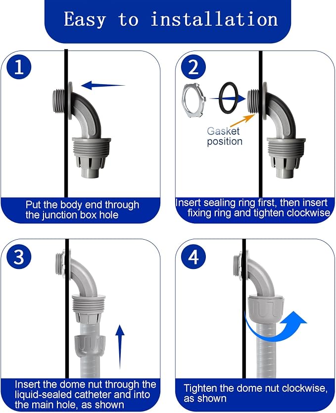 Yariwiz 3/4 Plastic Liquid Tight Conduit 90 Degree Elbow - Image 4