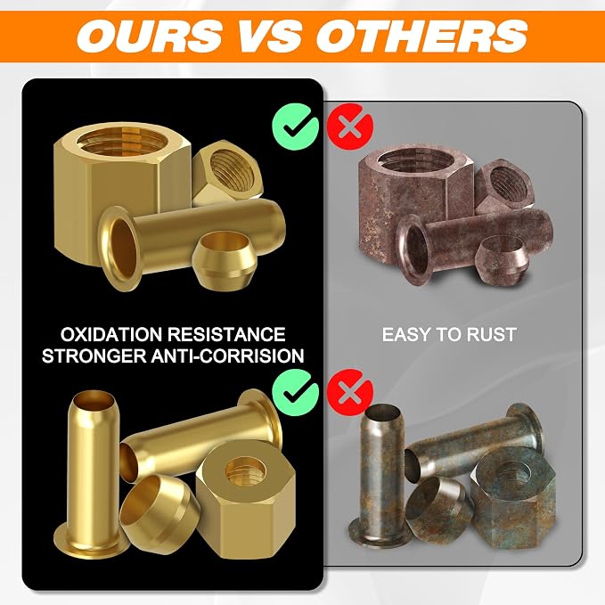 160PCS Brass Compression Sleeve Ferrule & Insert 1/4" 3/8" 5/16"1/2" kit | 4 - Image 4