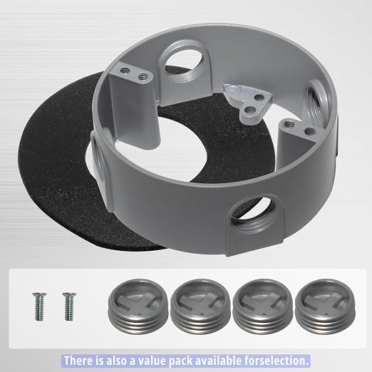 3 pcs Round Weatherproof Electrical Box Extenders, 18.3 cu in - Image 3