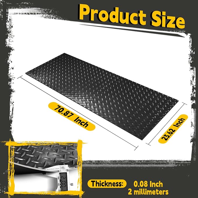 Workbench Mat 70.87" x 23.62" Work Bench Pad, 2mm Non-Slip Steel Plate Tool - Image 2
