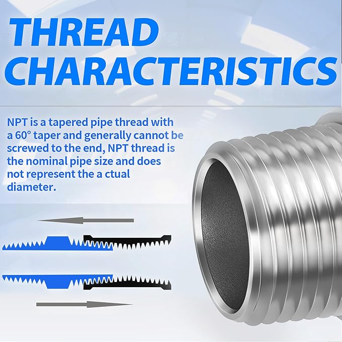 ChillWaves 304 Stainless steel Cast Pipe Fitting, Union，1-1/2" NPT Male x - Image 6