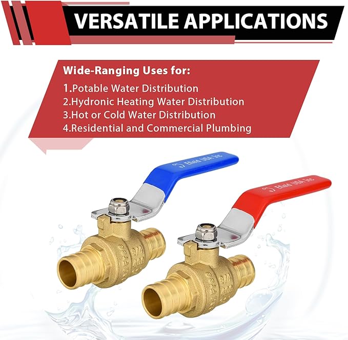 30-Pack 3/4" PEX Brass Ball Valve, Barb Crimp Pex Connection | Full Port Water - Image 4
