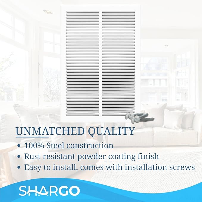 12 x 24 Inch Return Air Vent Cover, Solid Steel HVAC Grille - Image 6