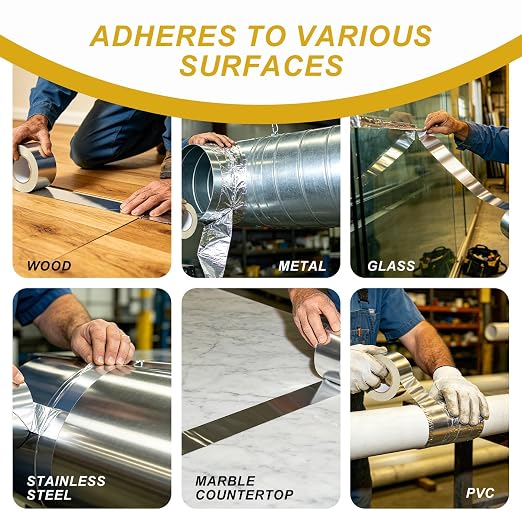 Aluminum Foil Tape, 5 in x 55 yd Heavy Duty Silver HVAC Tape | Aluminum High - Image 4