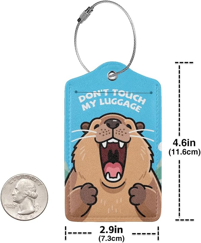 Fun Luggage Tags for Suitcases Leather Name Tag for Luggage Cute Travel Baggage - Image 2