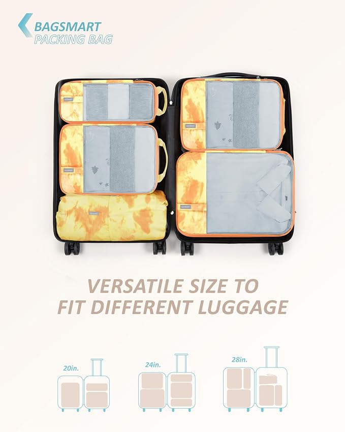 BAGSMART 6 Set /4 Set/2 Set Compression Packing Cubes - Image 4