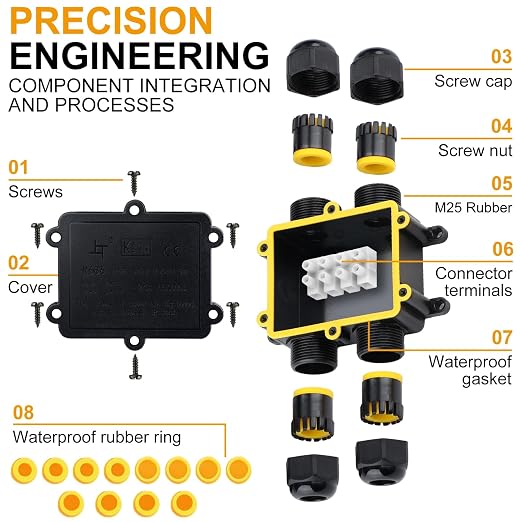 IP68 Waterproof Junction Box H-Shape 4Way Outdoor Electrical Box - Image 3