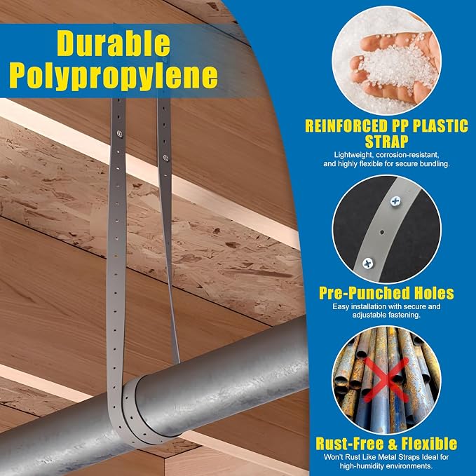 Plastic Hanger Strap 3/4 Inch x 30 FT Reinforced Flexible Hanger Strap - Image 4