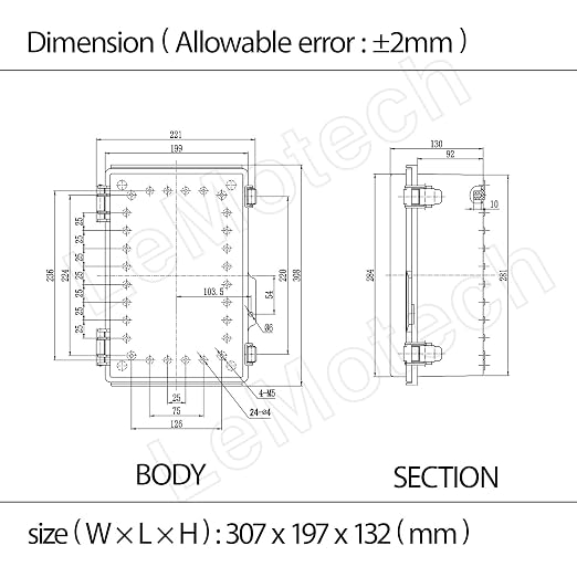 Electrical Box, IP67 Waterproof Hinged Clear Cover Stainless Steel Latch - Image 8