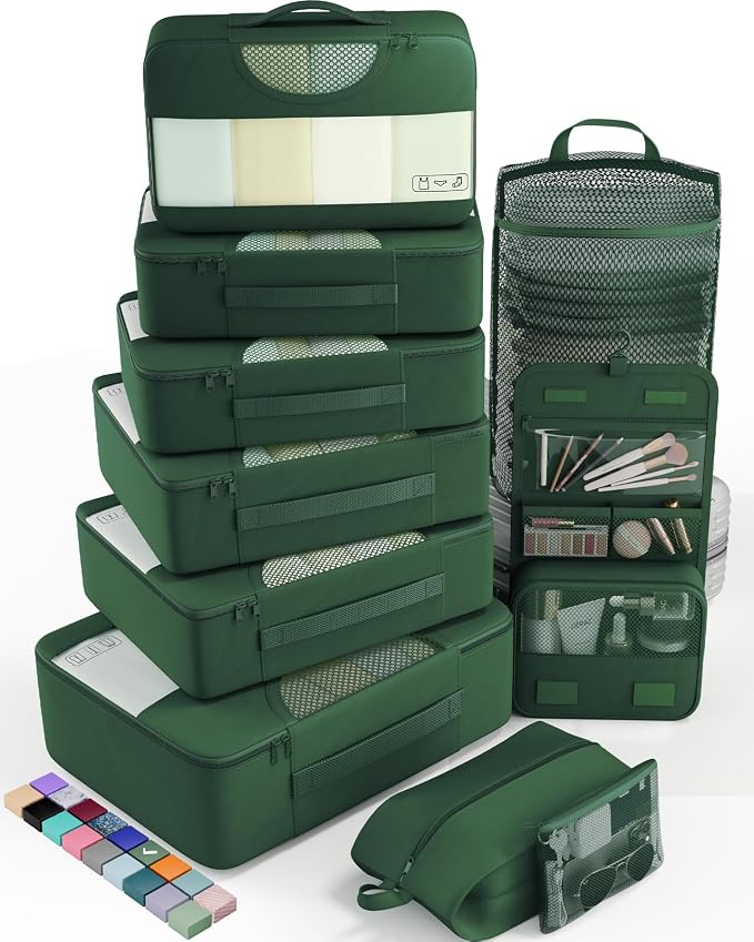 Veken 10 Set Packing Cubes for Travel Essential, Suitcase Organizer Bags in 4 by Veken