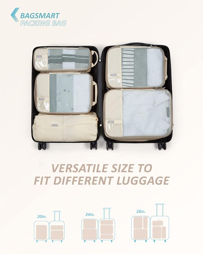 BAGSMART 6 Set /4 Set/2 Set Compression Packing Cubes - Image 3