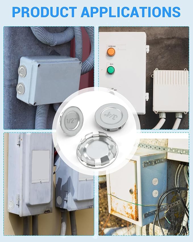24 Pcs 1/2 Inch Knockout Plugs for Electrical Box Conduit Openings | Knockout - Image 6
