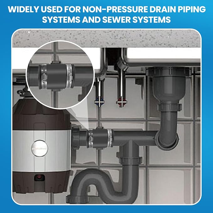 2 Pcs 1-1/2 IN Flexible PVC Pipe Coupling - Image 7