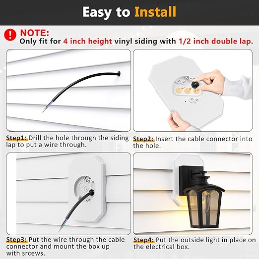 Siding Mounting Kit, Siding Mount Block, Outdoor Light Mounting Block - Image 4