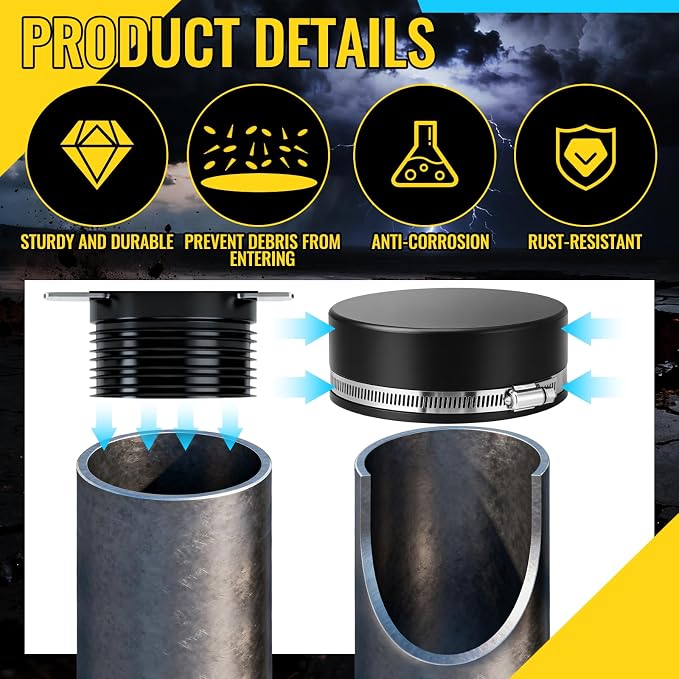 6 Pack 5 Inch Flexible PVC Pipe Cap - Image 4