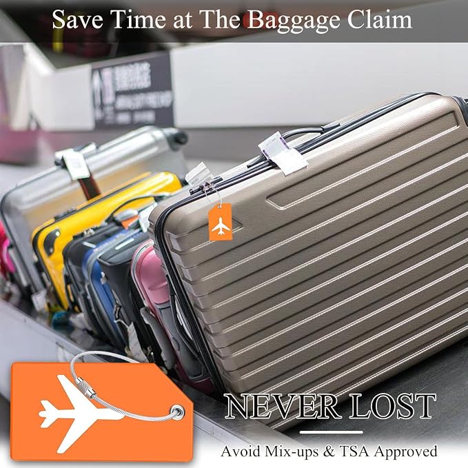 7 Pack Silicone Luggage Tag Baggage Handbag Travel Bag Tags - Image 5
