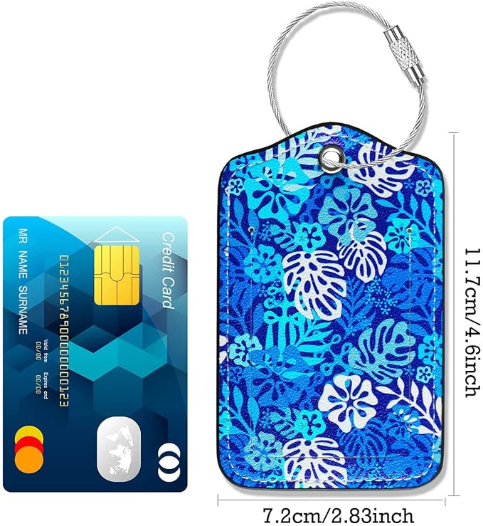 Luggage Tags for Suitcases-Leather Luggage Tag 4 Pack - Image 4