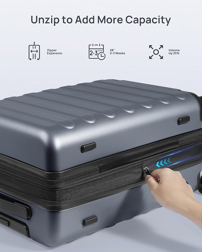 NINETYGO Luggage Sets 2 Piece, Carry On Luggage Airline Approved, Large Checked - Image 5
