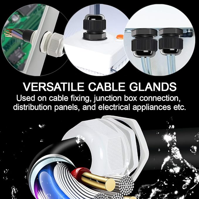 10 Pack NPT 1/2" Cable Glands Waterproof Adjustable 6-12mm Cable Connectors - Image 6