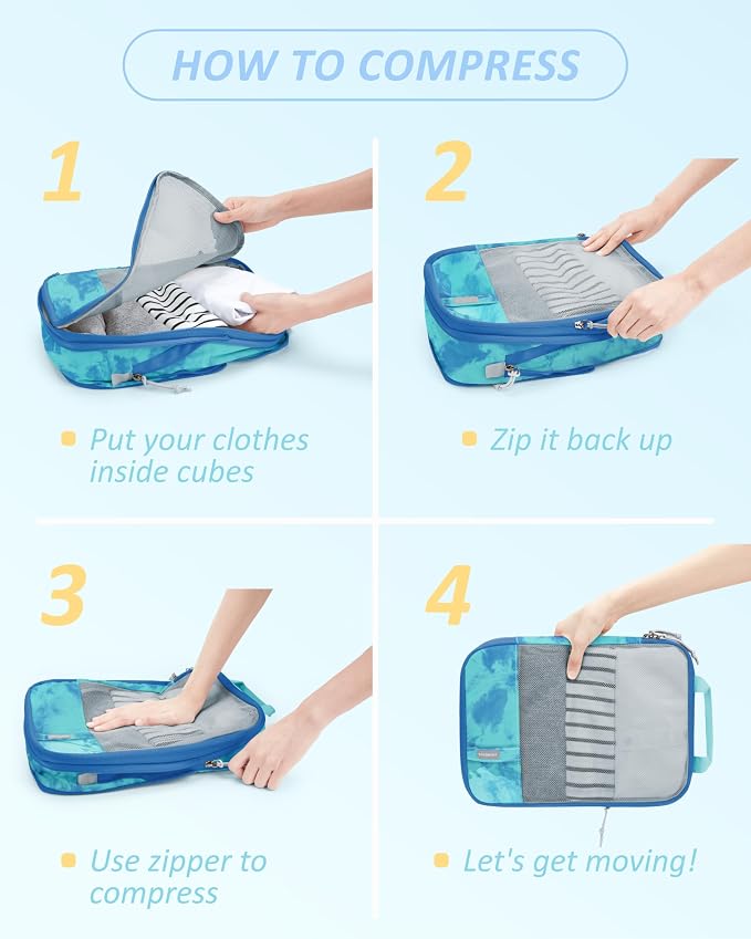 BAGSMART 6 Set /4 Set/2 Set Compression Packing Cubes - Image 7