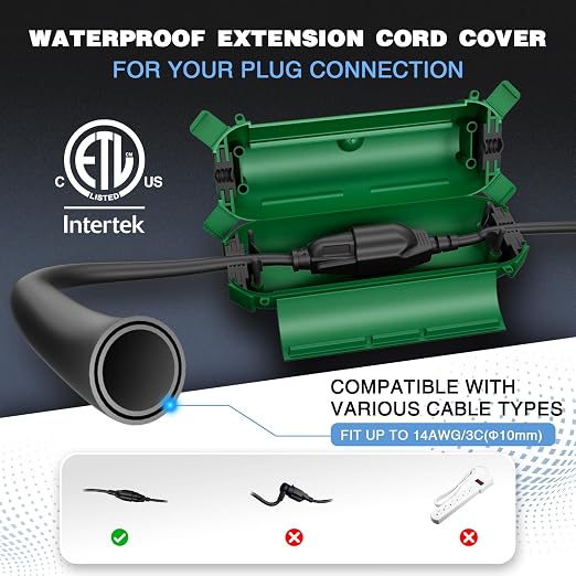 6 Pack Outdoor Waterproof Extension Cord Safety Cover, - Image 2