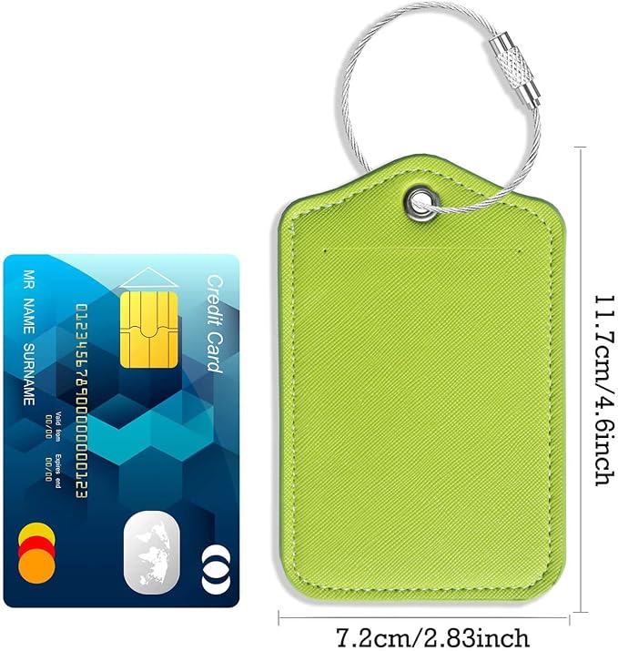 Luggage Tags for Suitcases-Leather Luggage Tag 4 Pack - Image 5