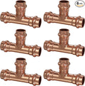 Copper Press Fittings Tee 1/2 Inch Copper Press Tee Coupling 6PK, Zero Lead | by JIANBENKJ