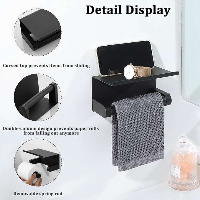 Alise Black Toilet Paper Holder - Image 4