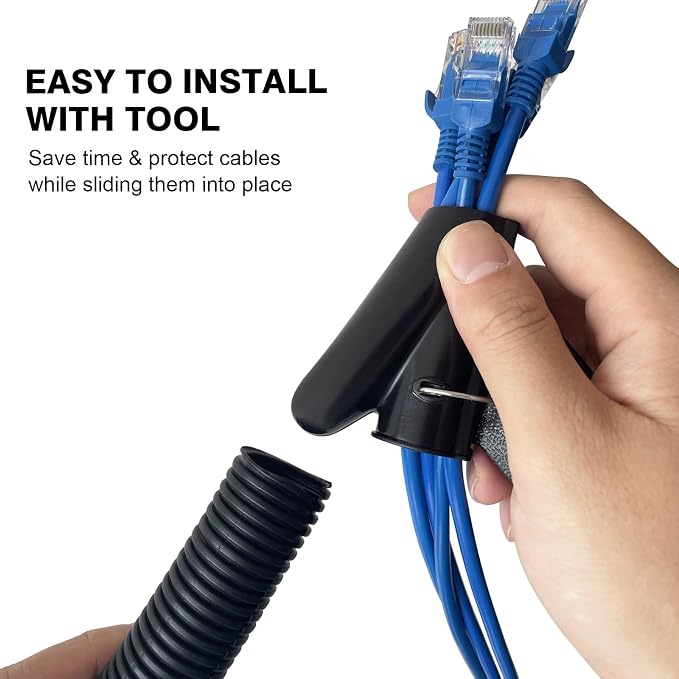 10FT - 1/4 Inch Split Wire Loom - Black | Easy to Install - Image 4