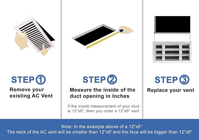 BUILDMART - 22x8 White Modern AC Vent Cover - Decorative Air Vent - Standard - Image 8