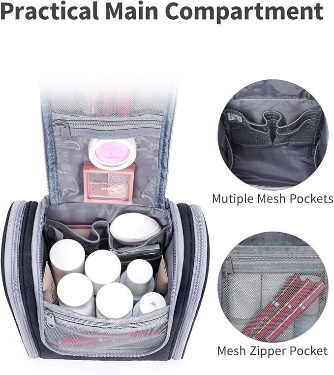 Narwey Small Hanging Travel Toiletry Bag Cosmetic Make Up Organizer - Image 3