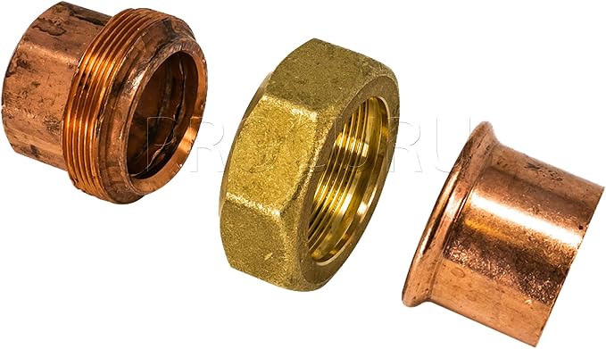 1-Pack 2-Inch Copper Union CxC Sweat Connection, Made in USA, Certified Safe - Image 3