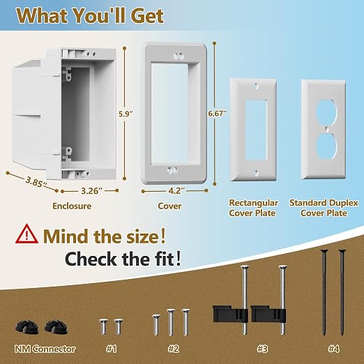 DVFR1W-1 Recessed Outlet Box, Recessed Electrical Box - Image 5
