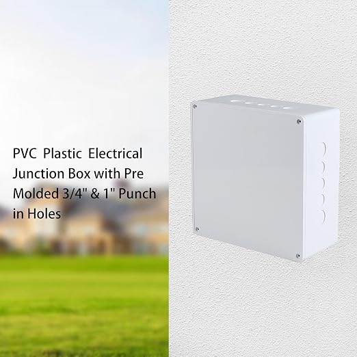 9" x 9" x 4" Junction Box with Pre Molded 3/4" & 1" Punch in Holes Electrical - Image 5