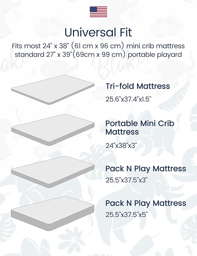 TotAha Premium Soft Pack n Play Sheets, Super Stretchy Jersey Knit Mini Crib - Image 3