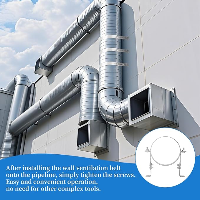 6 inch Adjustable Vent Wall Strap, Heavy Duty Stainless Steel Pipe Bracket - Image 4