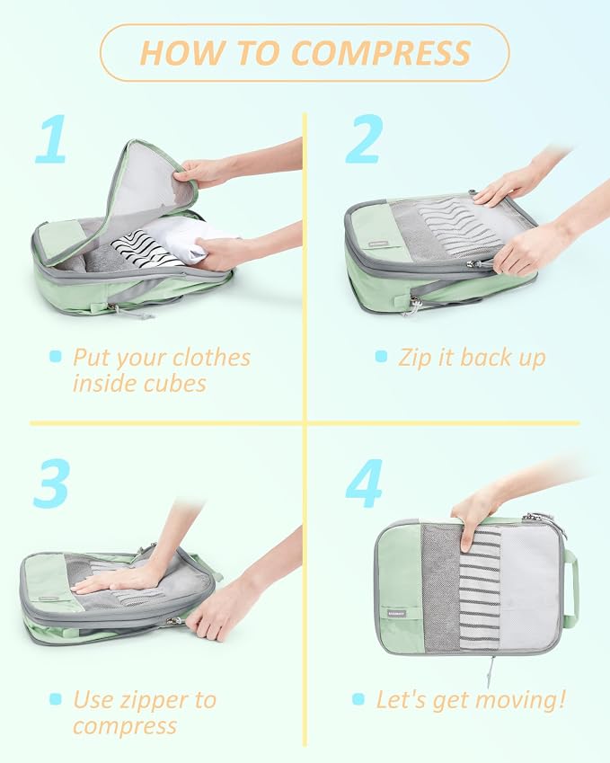 BAGSMART 6 Set /4 Set/2 Set Compression Packing Cubes - Image 6
