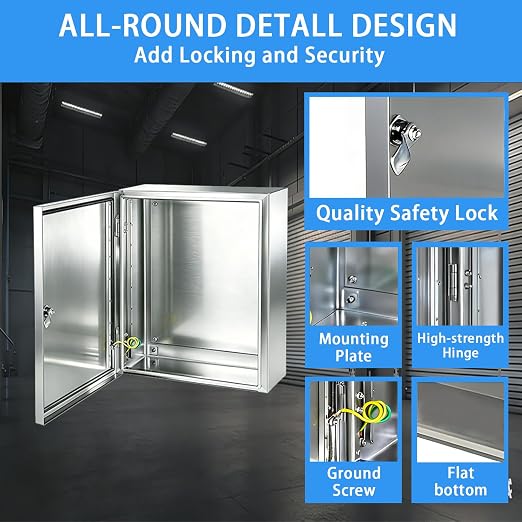 Electrical Enclosure 16x16x8, 304 Stainless Steel Enclosure IP66 Waterproof and - Image 4