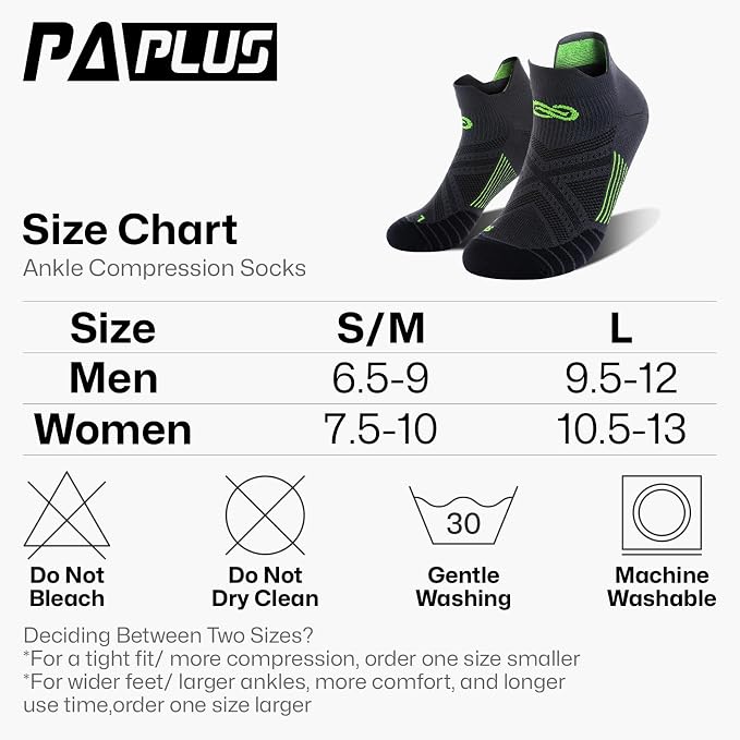PAPLUS Ankle Compression Sock for Men and Women 2/4/6 Pairs, Low Cut - Image 2
