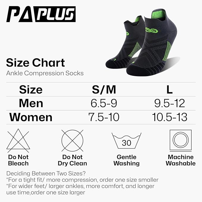 PAPLUS Ankle Compression Sock for Men and Women 2/4/6 Pairs, Low Cut - Image 2