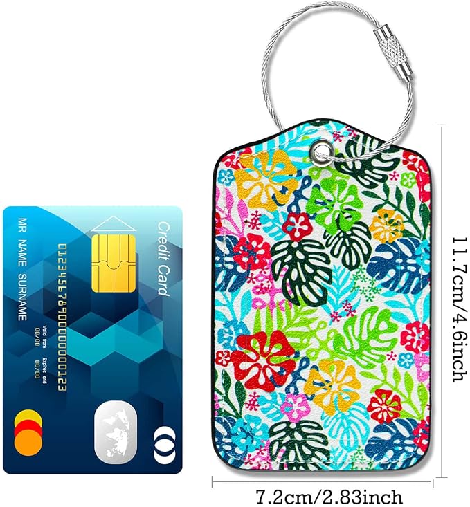 Luggage Tags for Suitcases-Leather Luggage Tag 4 Pack - Image 4