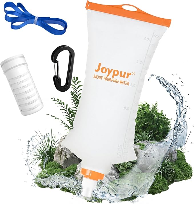 Gravity Water Filter Camping-2000ml Survival Water Filtration System, Portable by Joypur