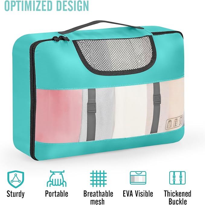 Veken 8 Set Packing Cubes for Travel Essentials, Suitcase Organizer Bags in 4 - Image 4